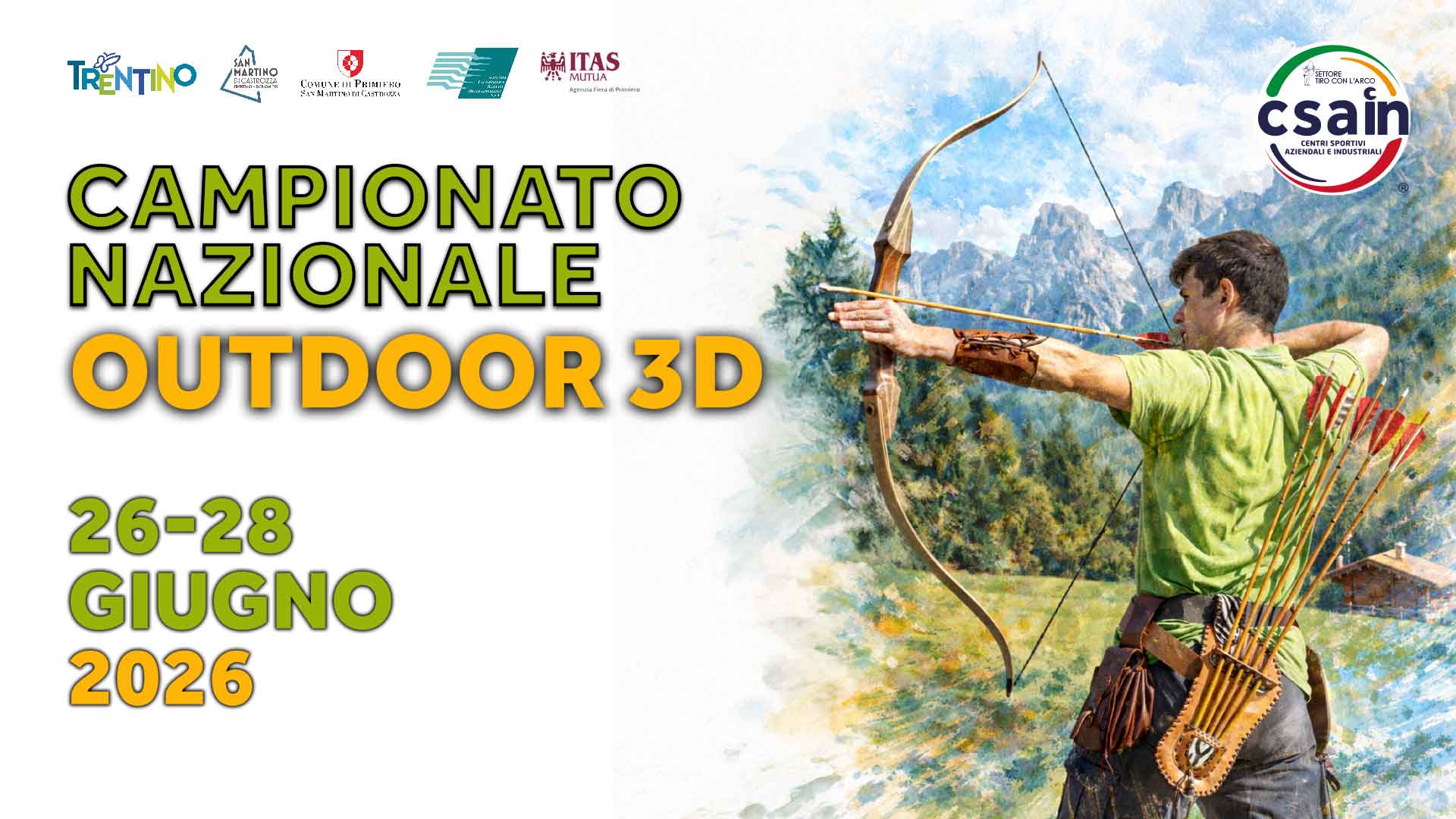 Campionato Nazionale Outdoor 3D CSAIn 2026 | Tiro con l’Arco a Primiero
